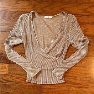 Caution To The Wind Striped Long Sleeve Top